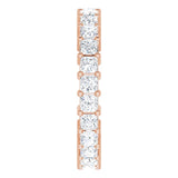 10K Gold Square Natural Diamond Shared-Prong Eternity Band – 2.5x2.5 mm Stones - Rose Gold - view 4