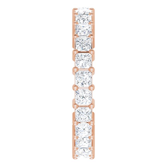 10K Gold Square Lab-Grown Diamond Shared-Prong Eternity Band – 2.25x2.25 mm Stones - Rose Gold - view 4