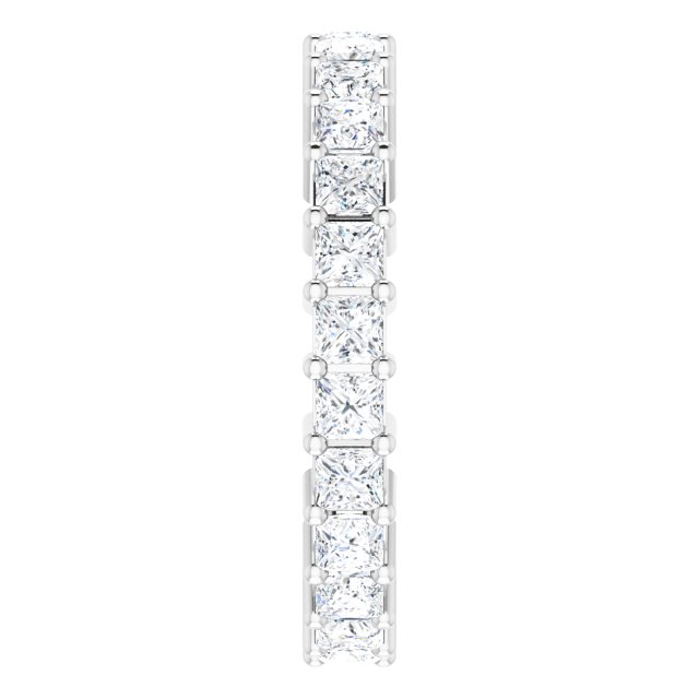 10K Gold Square Lab-Grown Diamond Shared-Prong Eternity Band – 2.5x2.5 mm Stones - White Gold - view 4