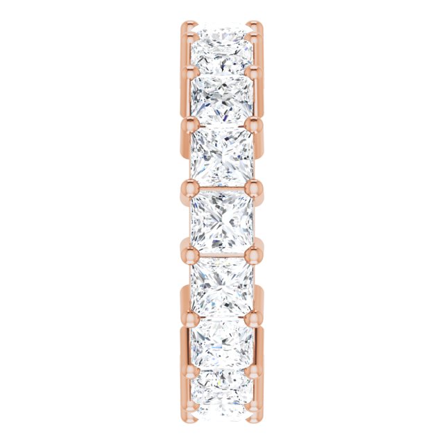 10K Gold Square Lab-Grown Diamond Shared-Prong Eternity Band – 3.5x3.5 mm Stones - Rose Gold - view 4
