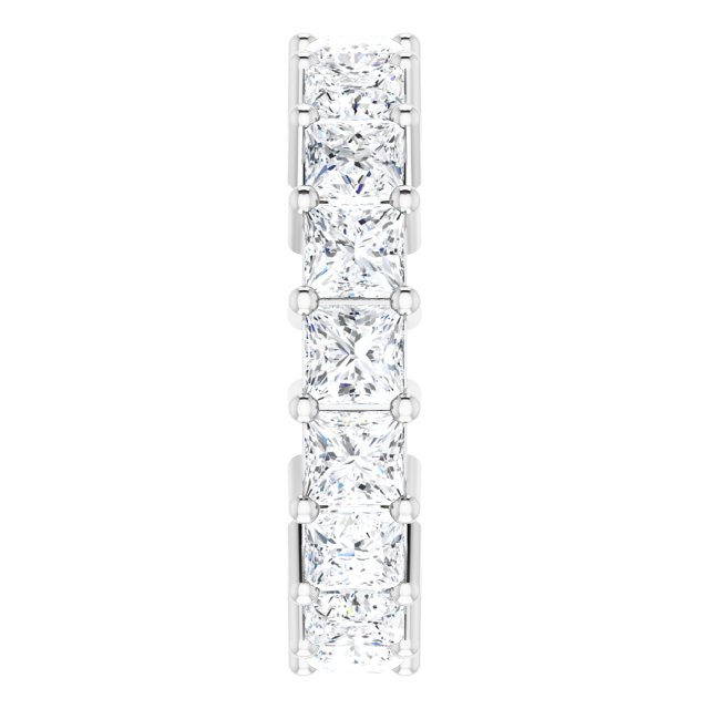 10K Gold Square Lab-Grown Diamond Shared-Prong Eternity Band – 3.5x3.5 mm Stones - White Gold - view 4