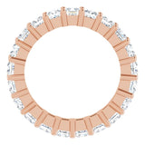 10K Gold Square Lab-Grown Diamond Shared-Prong Eternity Band – 2.75x2.75 mm Stones - Rose Gold - view 2