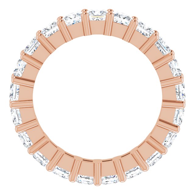 10K Gold Square Lab-Grown Diamond Shared-Prong Eternity Band – 2.75x2.75 mm Stones - Rose Gold - view 2