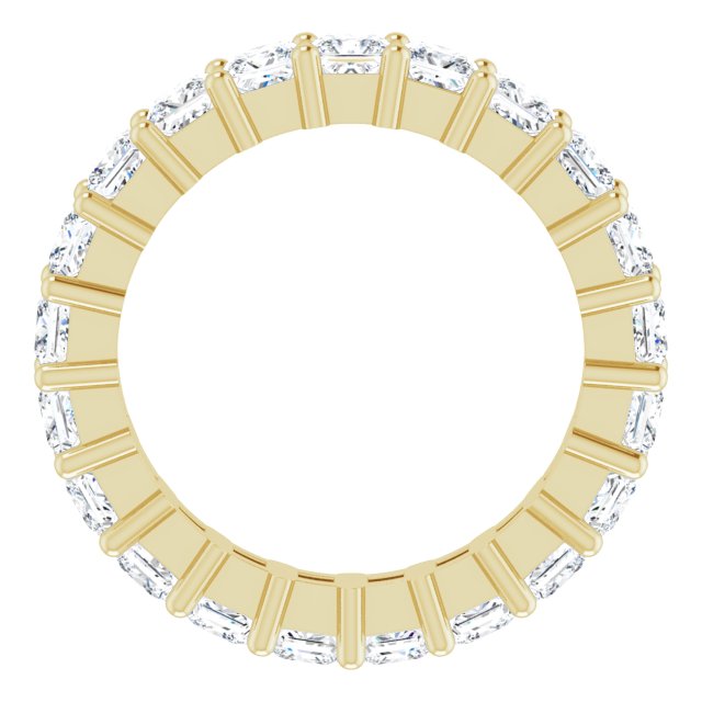 10K Gold Square Lab-Grown Diamond Shared-Prong Eternity Band – 2.75x2.75 mm Stones - Yellow Gold - view 2