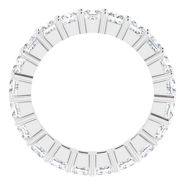 10K Gold Square Lab-Grown Diamond Shared-Prong Eternity Band – 2.75x2.75 mm Stones - White Gold - view 2