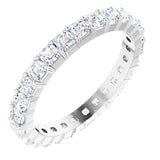 Platinum Asscher Lab-Grown Diamond Shared-Prong Eternity Band – 2x2 mm Stones