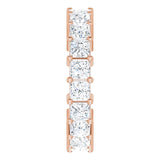 10K Gold Square Lab-Grown Diamond Shared-Prong Eternity Band – 3x3 mm Stones - Rose Gold - view 4