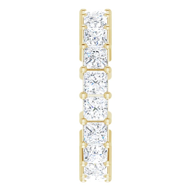 10K Gold Square Natural Diamond Shared-Prong Eternity Band – 3x3 mm Stones - Yellow Gold - view 4