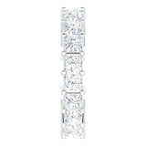 10K Gold Square Lab-Grown Diamond Shared-Prong Eternity Band – 3x3 mm Stones - White Gold - view 4