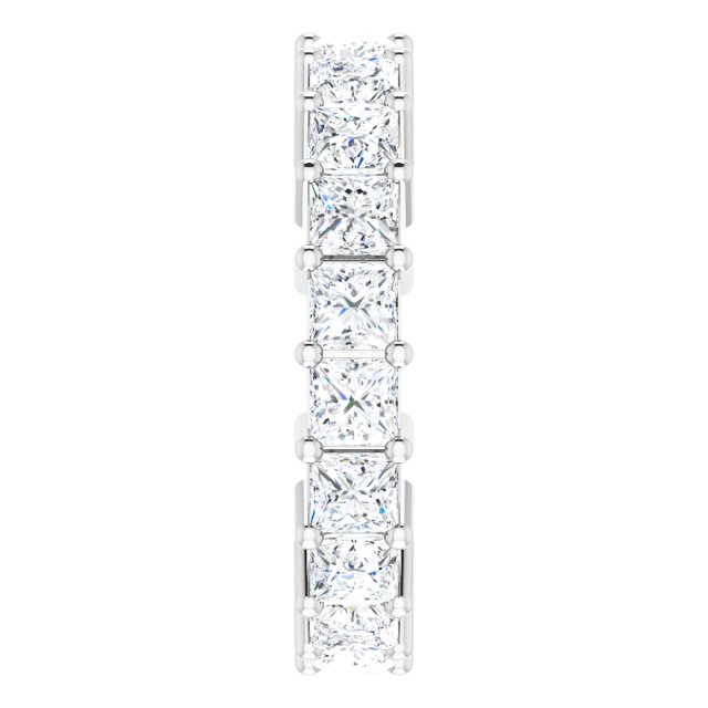 10K Gold Square Lab-Grown Diamond Shared-Prong Eternity Band – 3x3 mm Stones - White Gold - view 4