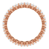 14K Gold Marquise Lab-Grown Diamond Shared-Prong Eternity Band – 4.5x2.5 mm Stones - Rose Gold - view 2
