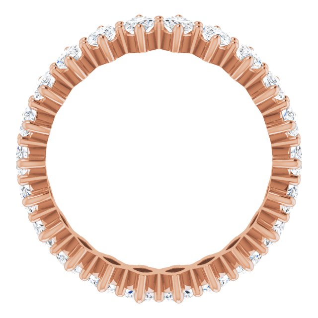 14K Gold Marquise Lab-Grown Diamond Shared-Prong Eternity Band – 4.5x2.5 mm Stones - Rose Gold - view 2