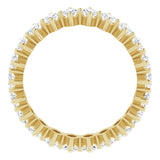 14K Gold Marquise Natural Diamond Shared-Prong Eternity Band – 4.5x2.5 mm Stones - Yellow Gold - view 2