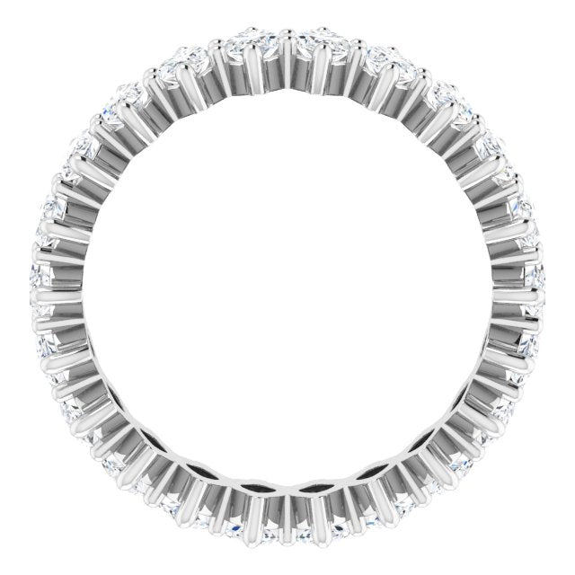 14K Gold Marquise Lab-Grown Diamond Shared-Prong Eternity Band – 4.5x2.5 mm Stones - White Gold - view 2