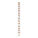 10K Gold Round Natural Diamond Shared-Prong Eternity Band – 1.3 mm Stones - Rose Gold - view 4