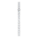 10K Gold Round Lab-Grown Diamond Shared-Prong Eternity Band – 1.3 mm Stones - White Gold - view 4