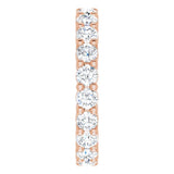 10K Gold Round Lab-Grown Diamond Shared-Prong Eternity Band – 2.75 mm Stones - Rose Gold - view 4