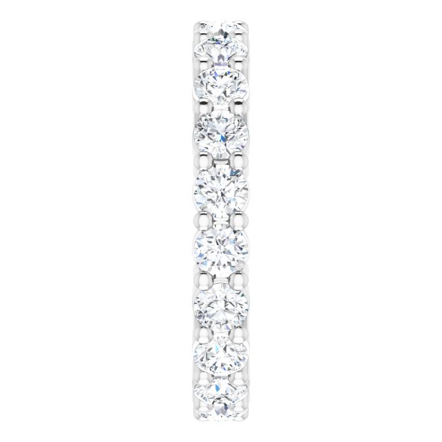 10K Gold Round Lab-Grown Diamond Shared-Prong Eternity Band – 2.75 mm Stones - White Gold - view 4