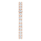 10K Gold Round Lab-Grown Diamond Shared-Prong Eternity Band – 1.7 mm Stones - Rose Gold - view 4