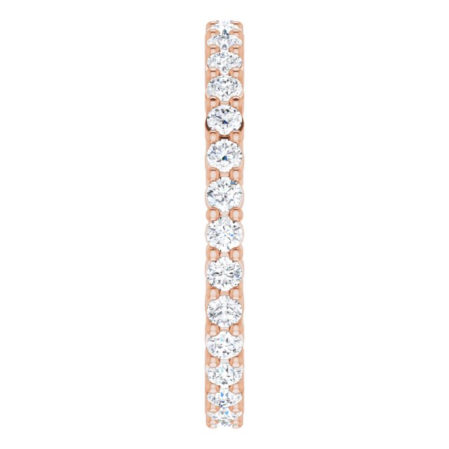 10K Gold Round Lab-Grown Diamond Shared-Prong Eternity Band – 1.7 mm Stones - Rose Gold - view 4
