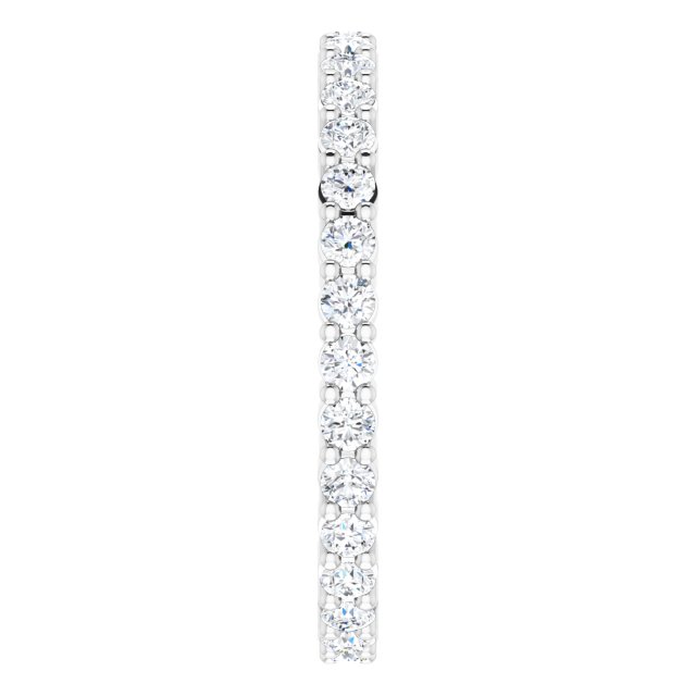 10K Gold Round Natural Diamond Shared-Prong Eternity Band – 1.7 mm Stones - White Gold - view 4