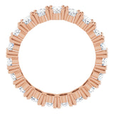 10K Gold Oval Lab-Grown Diamond Shared-Prong Eternity Band – 5x3 mm Stones - Rose Gold - view 2