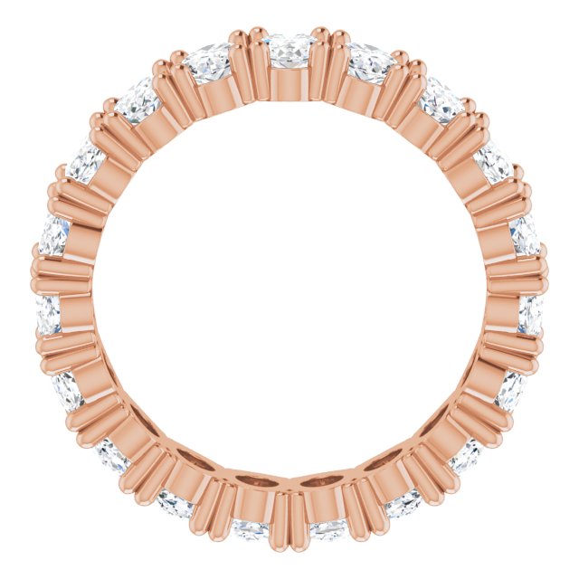 10K Gold Oval Lab-Grown Diamond Shared-Prong Eternity Band – 5x3 mm Stones - Rose Gold - view 2