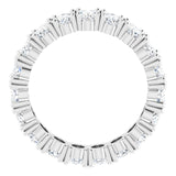 10K Gold Oval Lab-Grown Diamond Shared-Prong Eternity Band – 5x3 mm Stones - White Gold - view 2