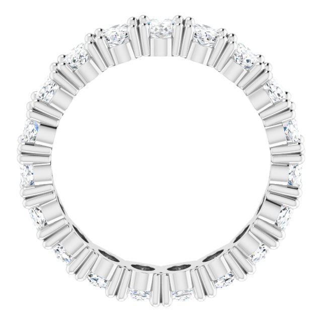 10K Gold Oval Lab-Grown Diamond Shared-Prong Eternity Band – 5x3 mm Stones - White Gold - view 2