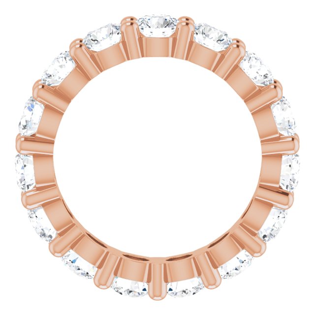 10K Gold Round Natural Diamond Shared-Prong Eternity Band – 3.8 mm Stones - Rose Gold - view 2