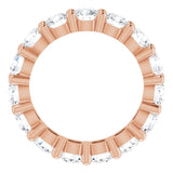 10K Gold Round Lab-Grown Diamond Shared-Prong Eternity Band – 3.8 mm Stones - Rose Gold - view 2