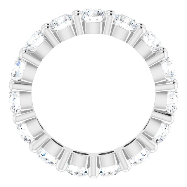10K Gold Round Natural Diamond Shared-Prong Eternity Band – 3.8 mm Stones - White Gold - view 2
