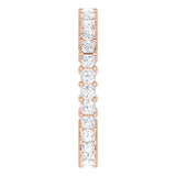 10K Gold Square Natural Diamond Shared-Prong Eternity Band – 1.75x1.75 mm Stones - Rose Gold - view 4