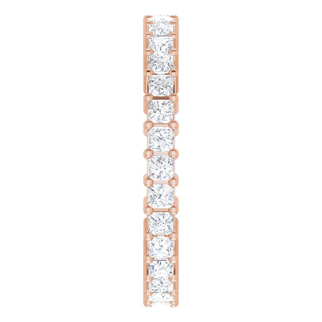 10K Gold Square Natural Diamond Shared-Prong Eternity Band – 1.75x1.75 mm Stones - Rose Gold - view 4
