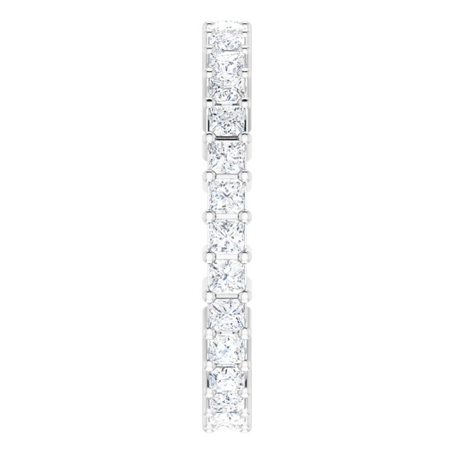 10K Gold Square Natural Diamond Shared-Prong Eternity Band – 1.75x1.75 mm Stones - White Gold - view 4