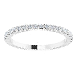 10K Gold Round Natural Diamond Shared-Prong Eternity Band – 1.3 mm Stones - White Gold - view 3