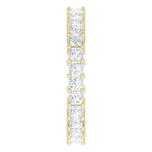 10K Gold Square Natural Diamond Shared-Prong Eternity Band – 2x2 mm Stones - Yellow Gold - view 4