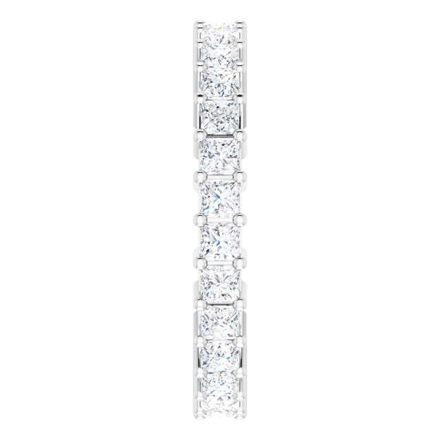 10K Gold Square Natural Diamond Shared-Prong Eternity Band – 2x2 mm Stones - White Gold - view 4