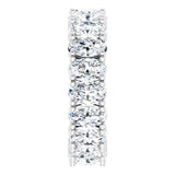 10K Gold Oval Lab-Grown Diamond Shared-Prong Eternity Band – 5x3 mm Stones - White Gold - view 4