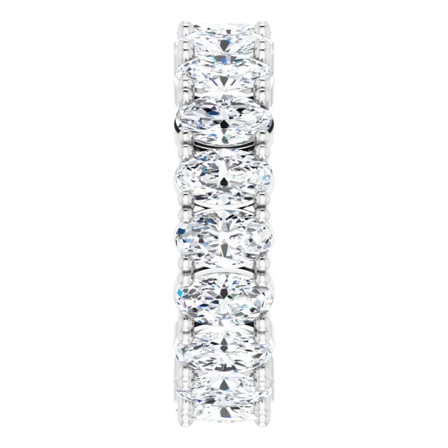 10K Gold Oval Lab-Grown Diamond Shared-Prong Eternity Band – 5x3 mm Stones - White Gold - view 4