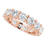 10K Gold Round Natural Diamond Shared-Prong Eternity Band – 3.8 mm Stones - Rose Gold - view 5
