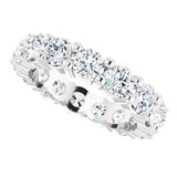 10K Gold Round Lab-Grown Diamond Shared-Prong Eternity Band – 3.8 mm Stones - White Gold - view 5