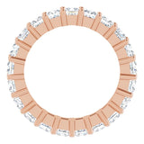 10K Gold Square Lab-Grown Diamond Shared-Prong Eternity Band – 2.75x2.75 mm Stones - Rose Gold - view 2