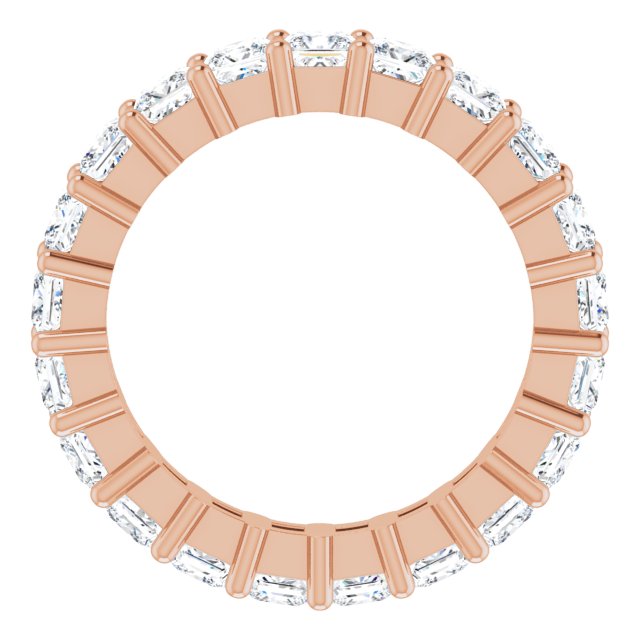10K Gold Square Lab-Grown Diamond Shared-Prong Eternity Band – 2.75x2.75 mm Stones - Rose Gold - view 2