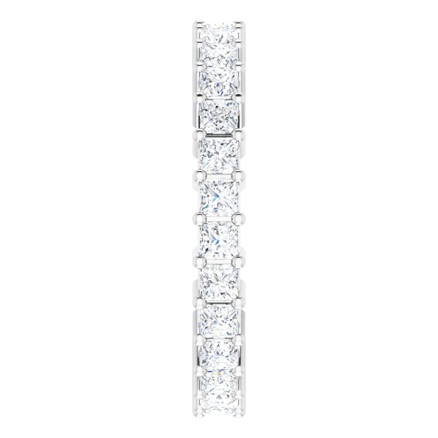 10K Gold Square Natural Diamond Shared-Prong Eternity Band – 2x2 mm Stones - White Gold - view 4