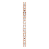 10K Gold Round Lab-Grown Diamond Shared-Prong Eternity Band – 1 mm Stones - Rose Gold - view 4
