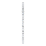 10K Gold Round Natural Diamond Shared-Prong Eternity Band – 1 mm Stones - White Gold - view 4
