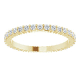 14K Gold Round Lab-Grown Diamond Shared-Prong Eternity Band – 1.5 mm Stones - Yellow Gold - view 3
