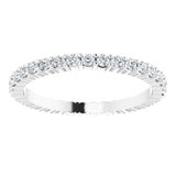 10K Gold Round Natural Diamond Shared-Prong Eternity Band – 1.5 mm Stones - White Gold - view 3