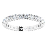 10K Gold Round Lab-Grown Diamond Shared-Prong Eternity Band – 2.25 mm Stones - White Gold - view 3